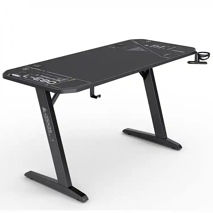 Gaming Γραφείο SENSE7 Nomad Cybernetic, 140x60 cm, Μαύρο