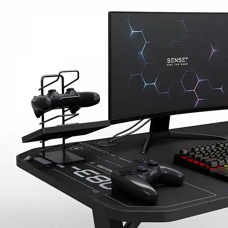 Gaming Γραφείο SENSE7 Nomad Cybernetic, 140x60 cm, Μαύρο