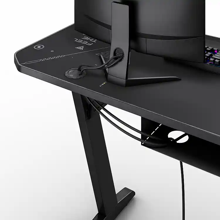 Gaming Γραφείο SENSE7 Nomad Cybernetic, 140x60 cm, Μαύρο