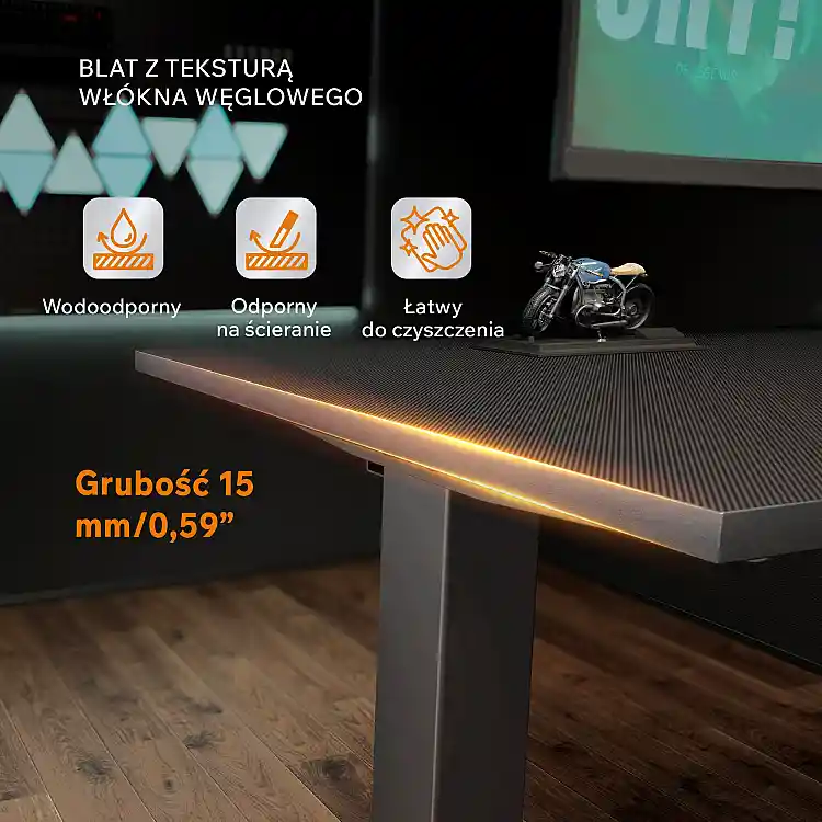 Γωνιακό Γραφείο SENSE7 Rong, Μαύρο, Εργονομικό Gaming Γραφείο