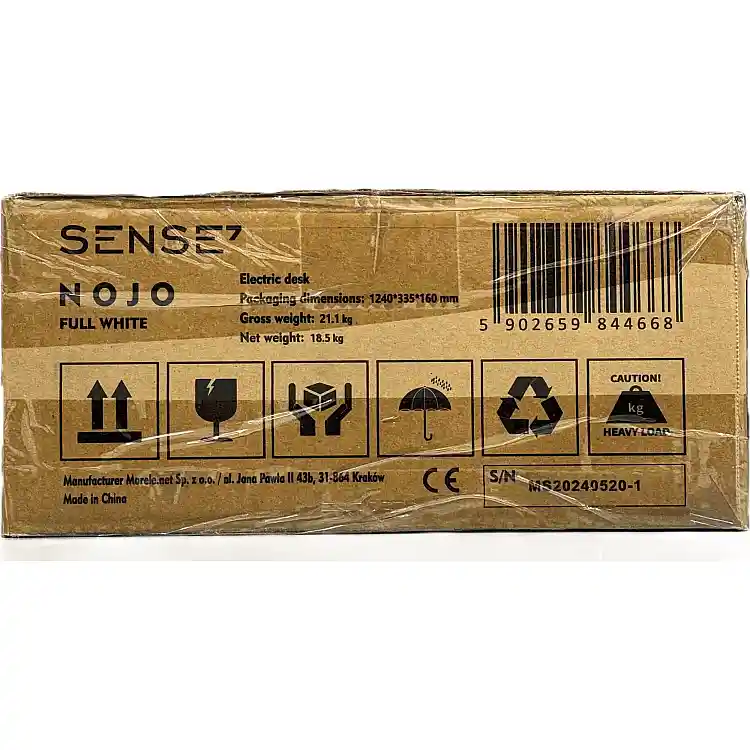 SENSE7 Nojo Ηλεκτρικό Γραφείο με Ρυθμιζόμενο Ύψος, 120x60cm, Λευκό