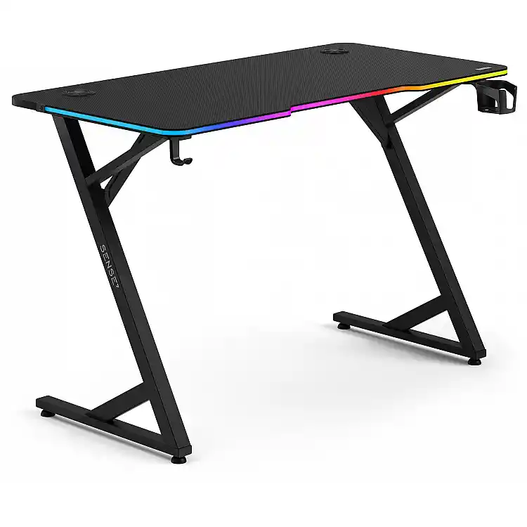 SENSE7 Gaming Γραφείο VOLT RGB, Μαύρο, 120x60cm