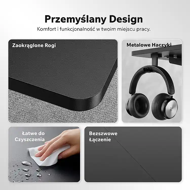 SENSE7 Nojo Light Ηλεκτρικό Γραφείο 140x70 εκ. - Μαύρο