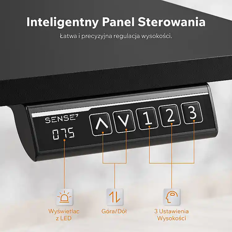 SENSE7 Nojo Light Ηλεκτρικό Γραφείο 140x70 εκ. - Μαύρο
