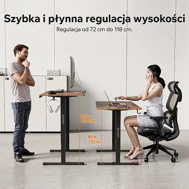 SENSE7 NOJO Light Ηλεκτρικό Γραφείο Gaming & Εργασίας, Μαύρο Δρυς, 120x60 εκ.
