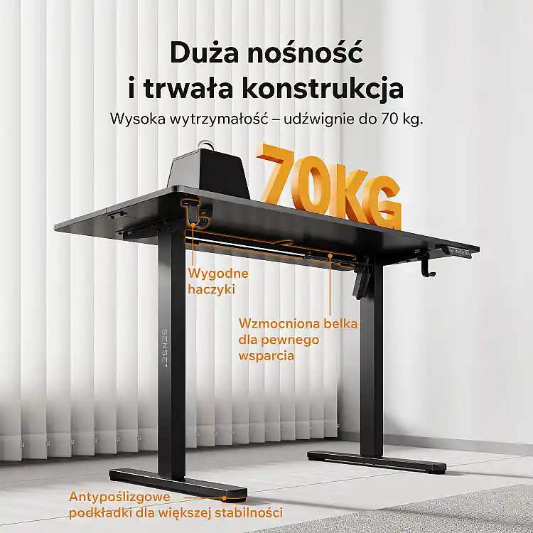 SENSE7 NOJO Light Ηλεκτρικό Γραφείο Gaming & Εργασίας, Μαύρο Δρυς, 120x60 εκ.