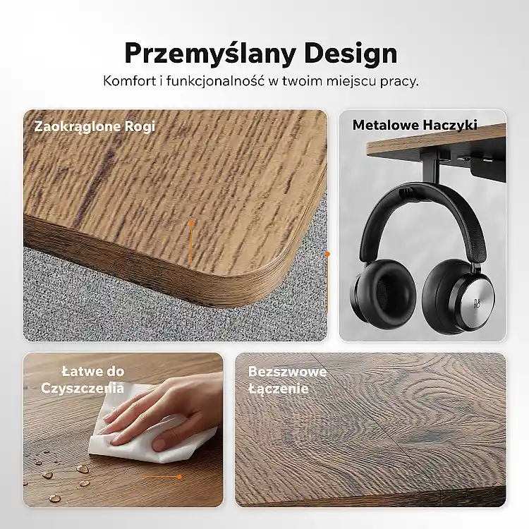 SENSE7 NOJO Light Ηλεκτρικό Γραφείο Gaming & Εργασίας, Μαύρο Δρυς, 120x60 εκ.