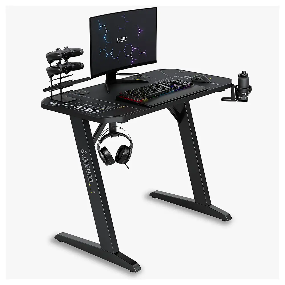 Gaming γραφείο SENSE7 Nomad Cybernetic Μαύρο 120x60 cm