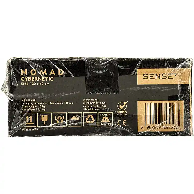 SENSE7 Nomad Cybernetic Gaming Γραφείο 120x60 cm, Μαύρο