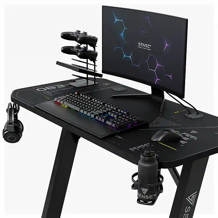 SENSE7 Nomad Cybernetic Gaming Γραφείο 120x60 cm, Μαύρο