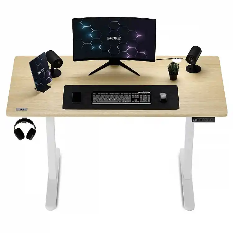 SENSE7 Nojo Ηλεκτρικό Γραφείο με Ρύθμιση Ύψους 120x60cm, White Pine