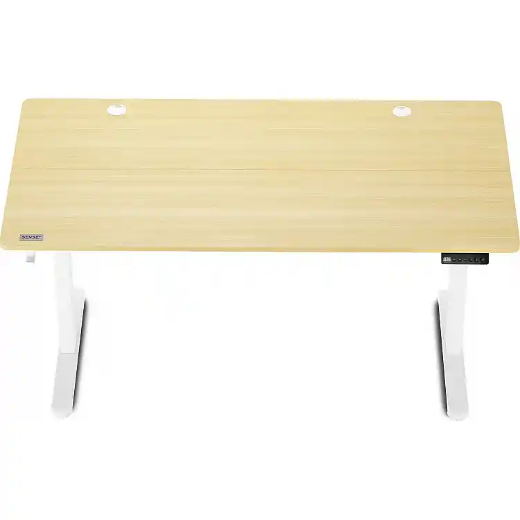 Γραφείο Gaming SENSE7 Nojo 140x70 cm, Λευκό Πεύκο, Μεγάλη Επιφάνεια Εργασίας