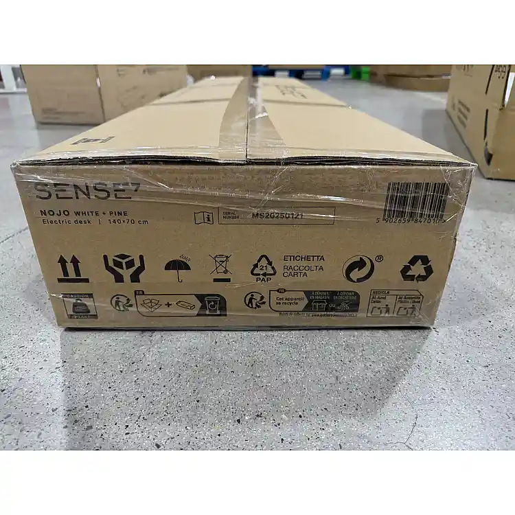Γραφείο Gaming SENSE7 Nojo 140x70 cm, Λευκό Πεύκο, Μεγάλη Επιφάνεια Εργασίας