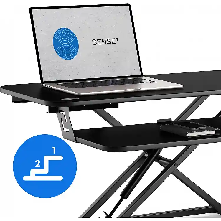 SENSE7 Μετατροπέας Γραφείου, Ρυθμιζόμενη Επιφάνεια Εργασίας, Μαύρο Χρώμα, 81 cm x 40 cm