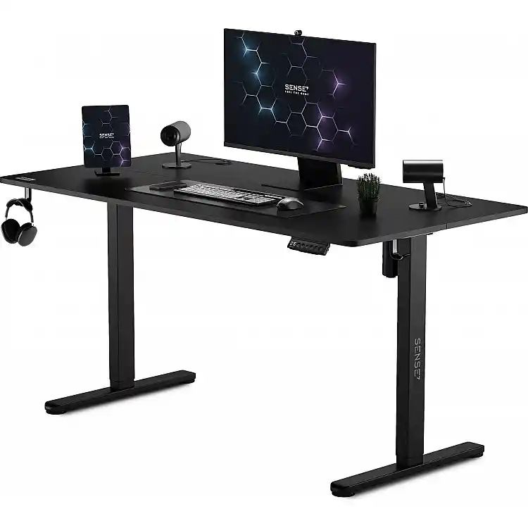 Γραφείο Gaming SENSE7 Nojo, Μαύρο, 140x70 εκ.