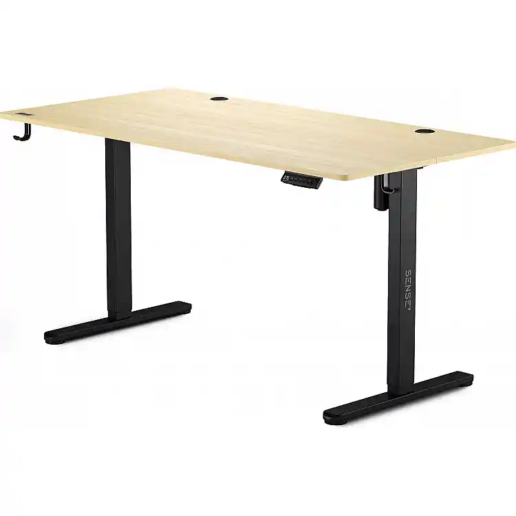 Γραφείο SENSE7 Nojo 140x70 cm, Μαύρο Πεύκο, Επιφάνεια Εργασίας Gaming