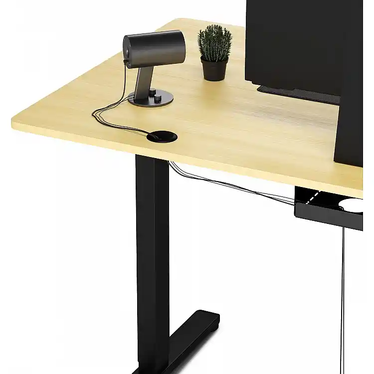 Γραφείο SENSE7 Nojo 140x70 cm, Μαύρο Πεύκο, Επιφάνεια Εργασίας Gaming