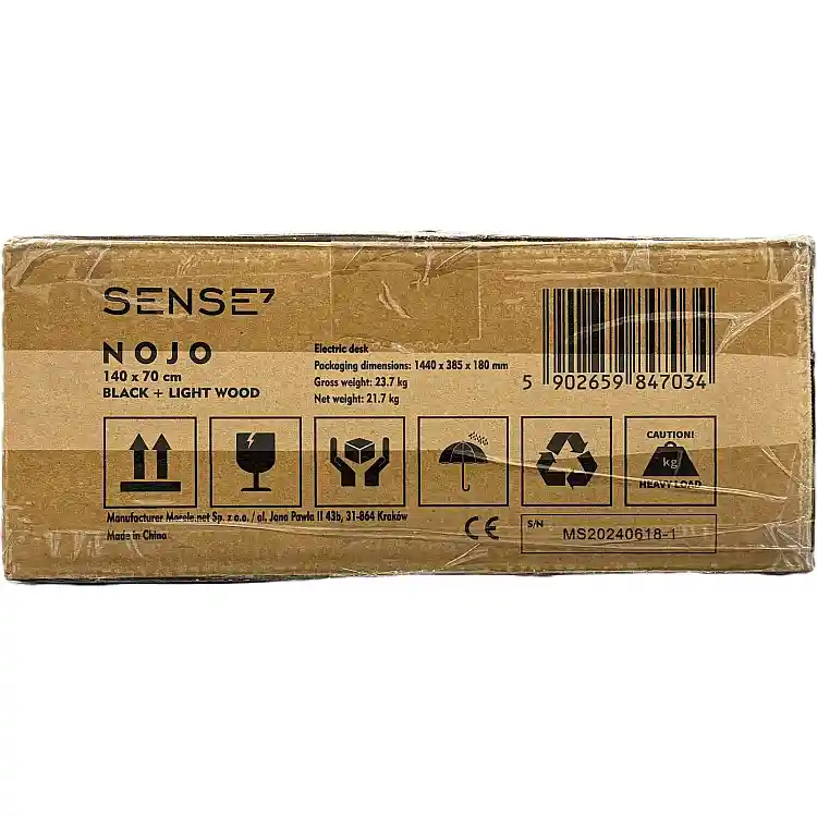 Γραφείο SENSE7 Nojo 140x70 cm, Μαύρο Πεύκο, Επιφάνεια Εργασίας Gaming