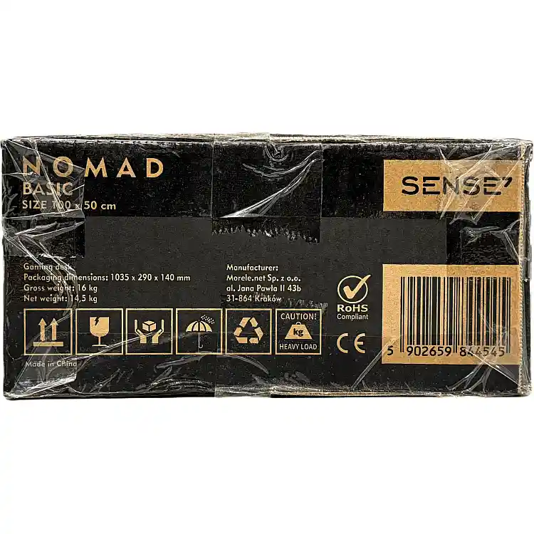 Gaming Γραφείο SENSE7 Nomad Basic, 100x50 cm, Επιφάνεια Εργασίας για Gaming και Γραφείο