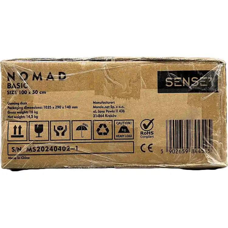 Gaming Γραφείο SENSE7 Nomad Basic, 100x50 cm, Επιφάνεια Εργασίας για Gaming και Γραφείο