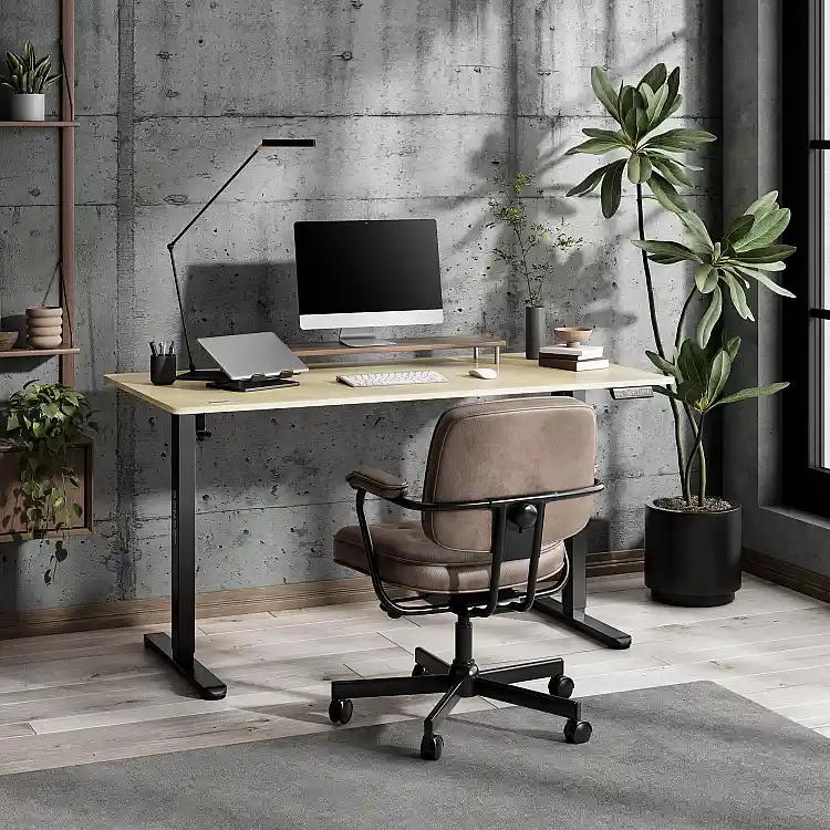 SENSE7 NOJO Light Ηλεκτρικό Γραφείο με Ρύθμιση Ύψους, Πεύκο - Μαύρο, 140x70 εκ.