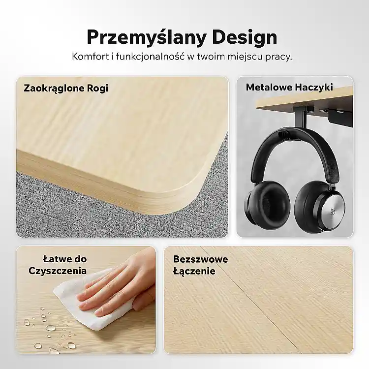 SENSE7 NOJO Light Ηλεκτρικό Γραφείο με Ρύθμιση Ύψους, Πεύκο - Μαύρο, 140x70 εκ.