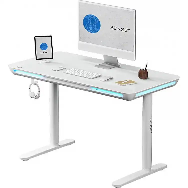 Γραφείο Gaming SENSE7 Nomo, Λευκό, 120 x 60 εκ.