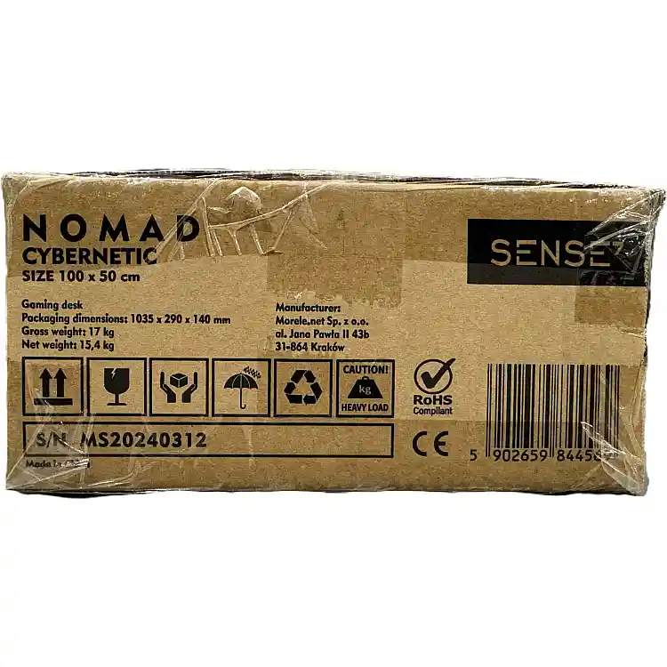SENSE7 Nomad Cybernetic Gaming Γραφείο, 100x50 cm, Μαύρο