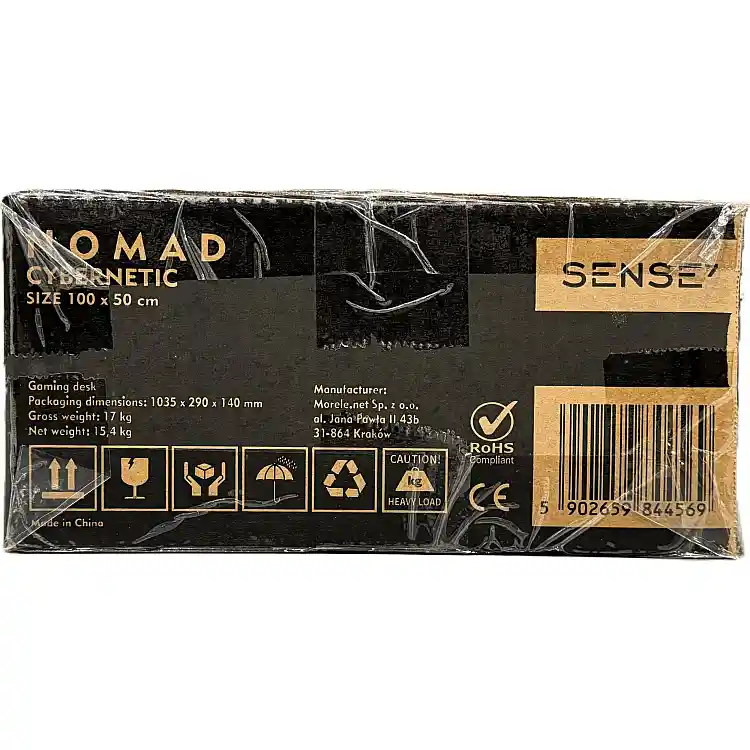 SENSE7 Nomad Cybernetic Gaming Γραφείο, 100x50 cm, Μαύρο