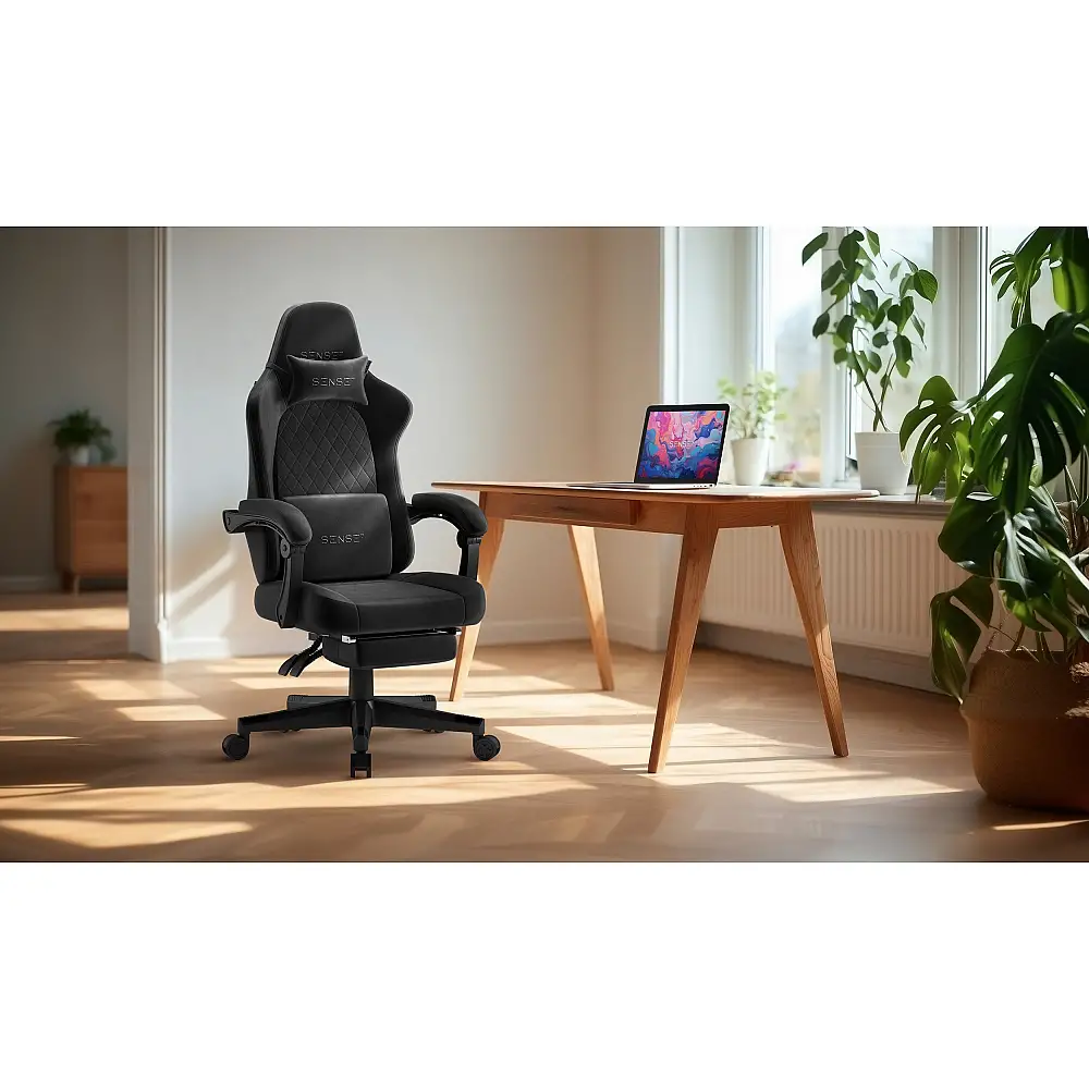 Fotel SENSE7 DEVON alcantara black + kabel usb
