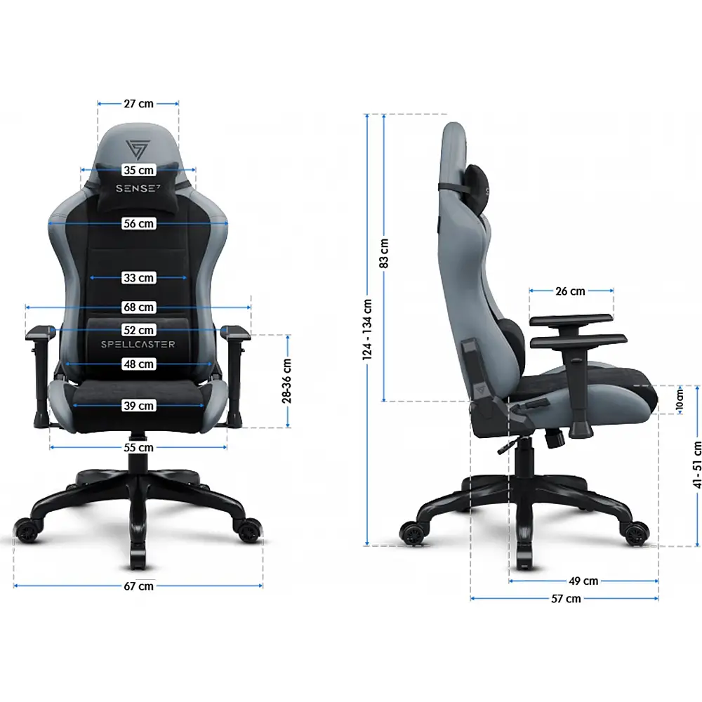 Καρέκλα SENSE7 Spellcaster Fuku PU μαύρο-γκρι