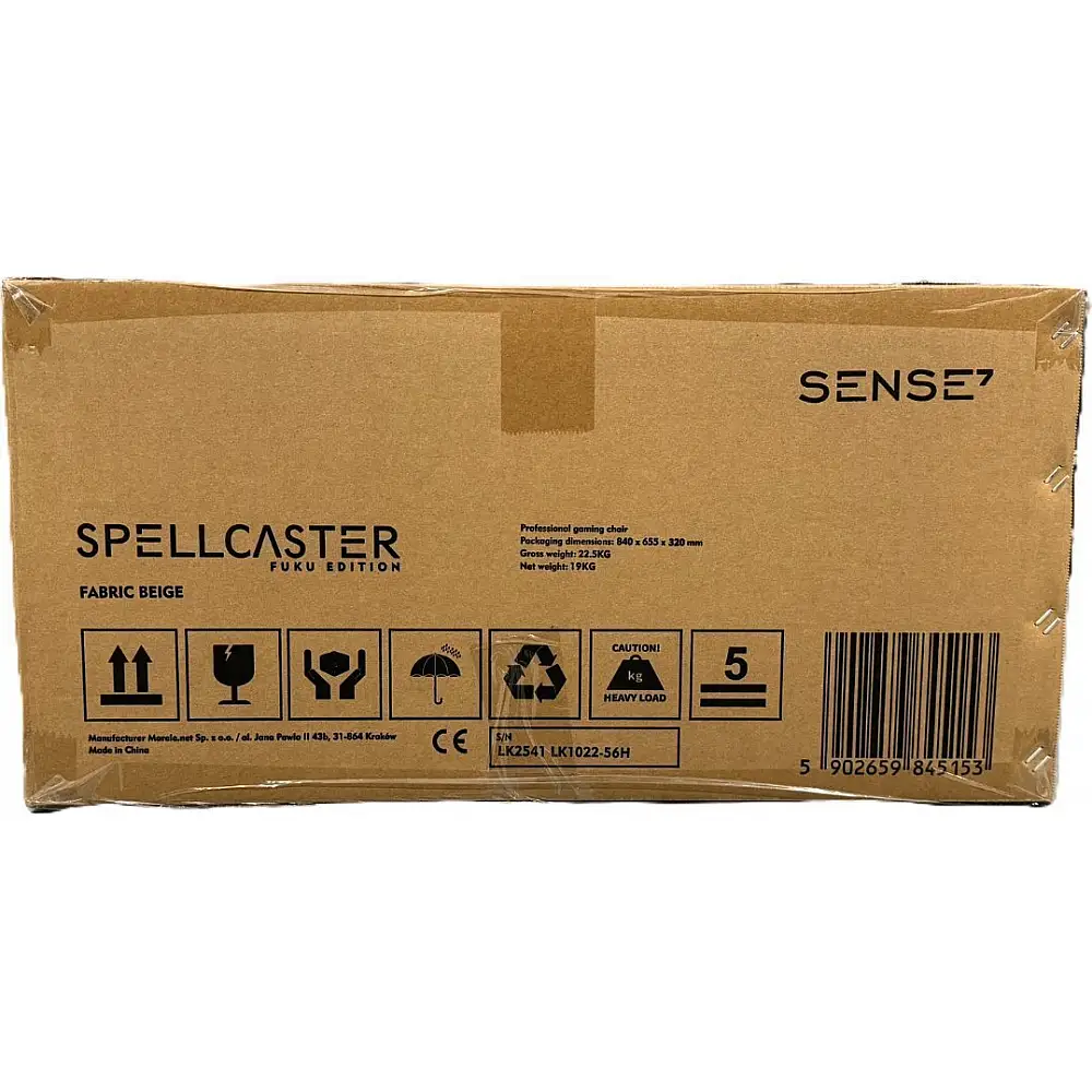 Fotel SENSE7 Spellcaster FUKU materiałowy czarno-beżowy + kabel usb