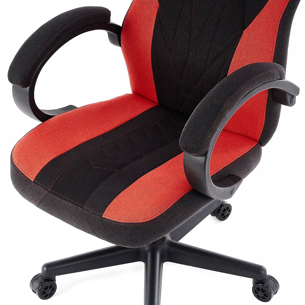 Fotel SENSE7 Prism materiałowy czarno-czerwony + kabel usb