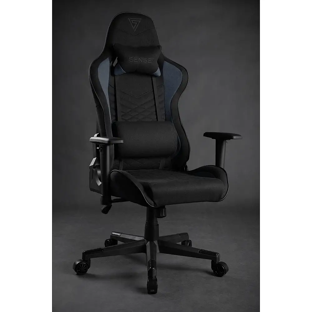 Fotel SENSE7 Spellcaster materiałowy czarno-niebieski + kabel usb