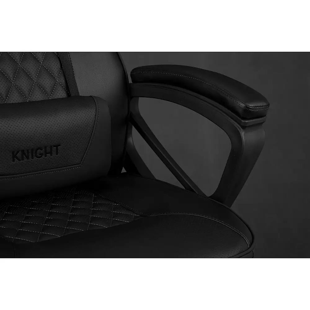 Fotel SENSE7 Knight - skórzany, czarny + kabel usb