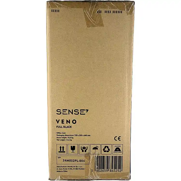 Καρέκλα Γραφείου SENSE7 Veno Με Μπράτσα, Μαύρη