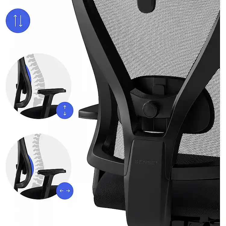 Καρέκλα Γραφείου SENSE7 Tone, Εργονομικό Κάθισμα, Μαύρο Χρώμα