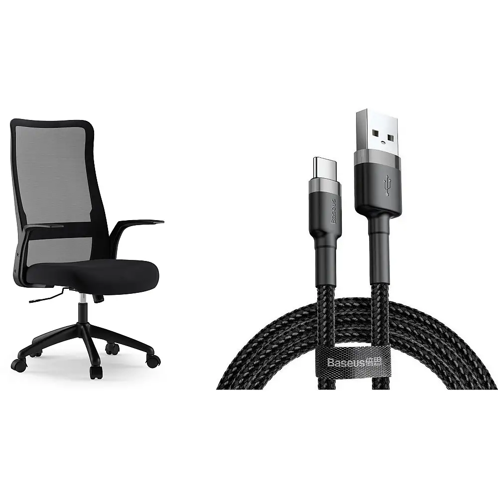Krzesło biurowe SENSE7 JUNO Czarne + kabel usb