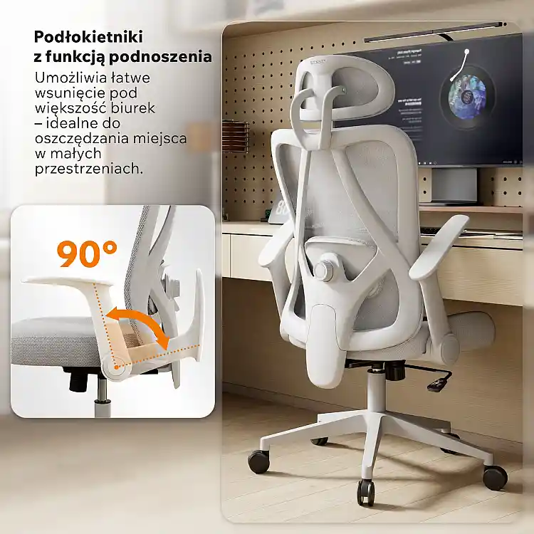 Καρέκλα Γραφείου SENSE7 Noxo Λευκό-Γκρι - Gaming Καρέκλα με Εργονομικό Σχεδιασμό