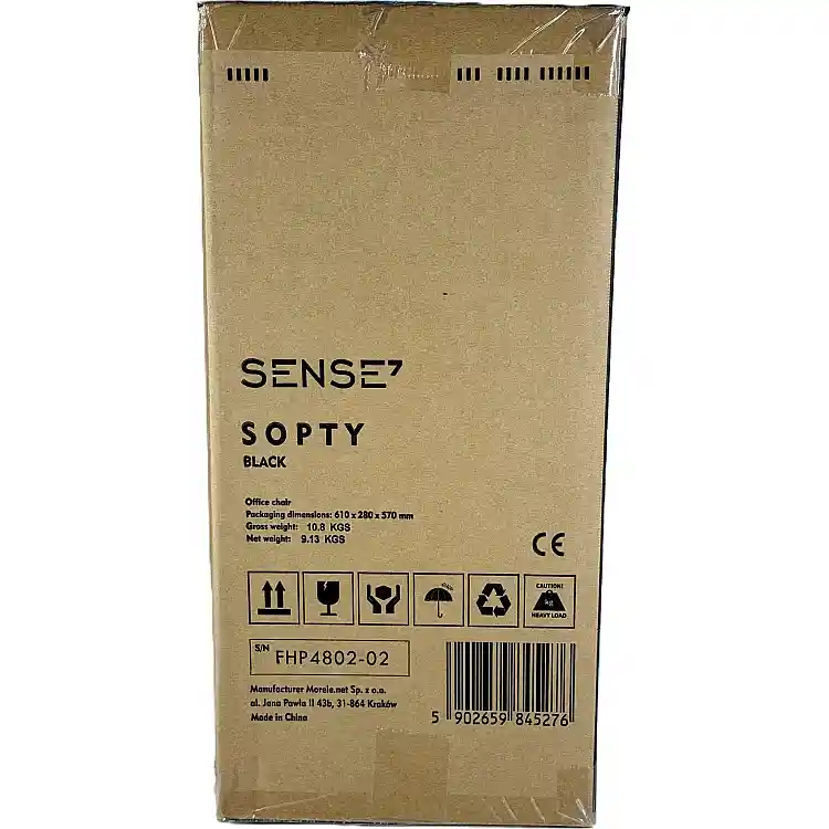 SENSE7 Sopty Καρέκλα Γραφείου, Εργονομική Περιστρεφόμενη Καρέκλα, Μαύρη