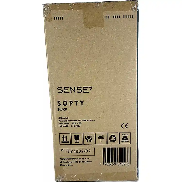 SENSE7 Sopty Καρέκλα Γραφείου, Εργονομική Περιστρεφόμενη Καρέκλα, Μαύρη