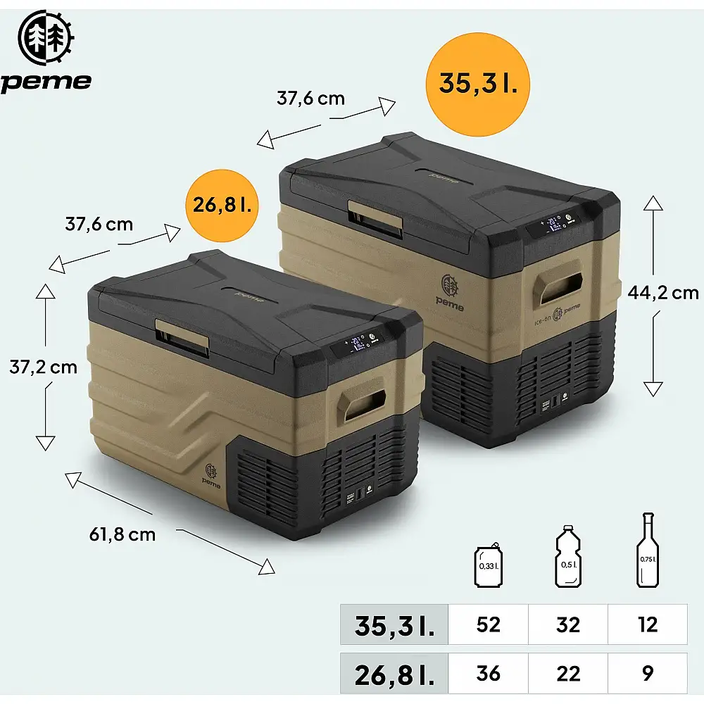 Lodówka turystyczna Peme Quest 40 Storm Sand + kabel usb