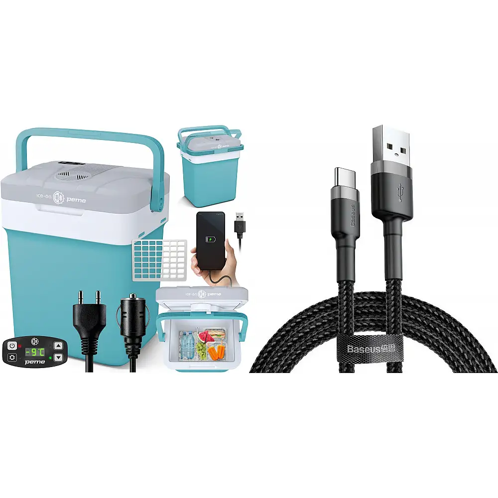 Lodówka turystyczna Peme Essential 32 Cool Mint + kabel usb