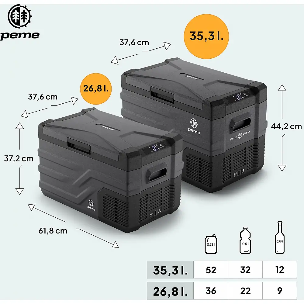 Lodówka turystyczna Peme Quest 30 Dark Sky + kabel usb