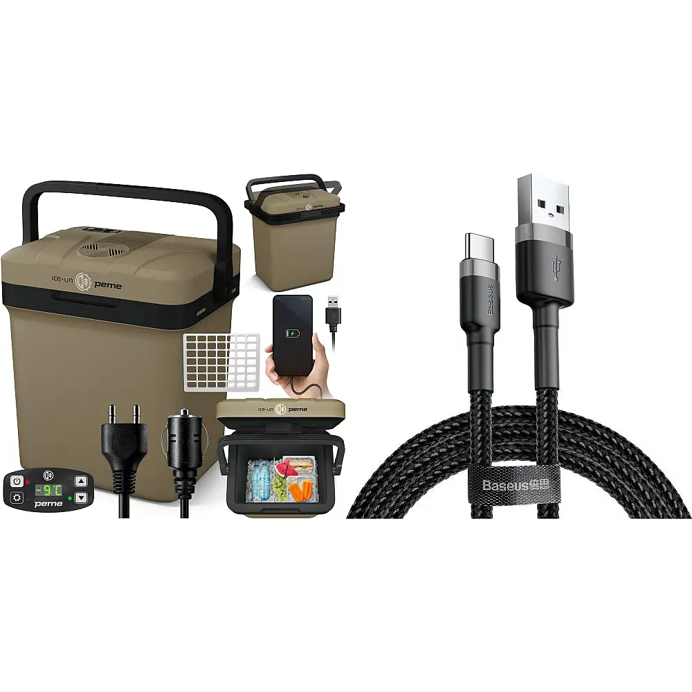 Lodówka turystyczna Peme Essential 27 Sand Storm + kabel usb