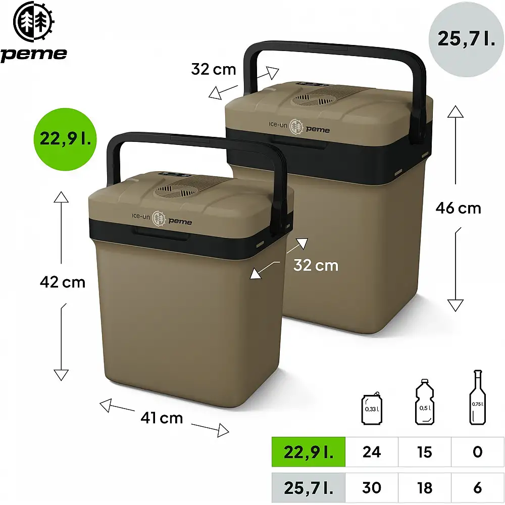 Lodówka turystyczna Peme Essential 27 Sand Storm + kabel usb