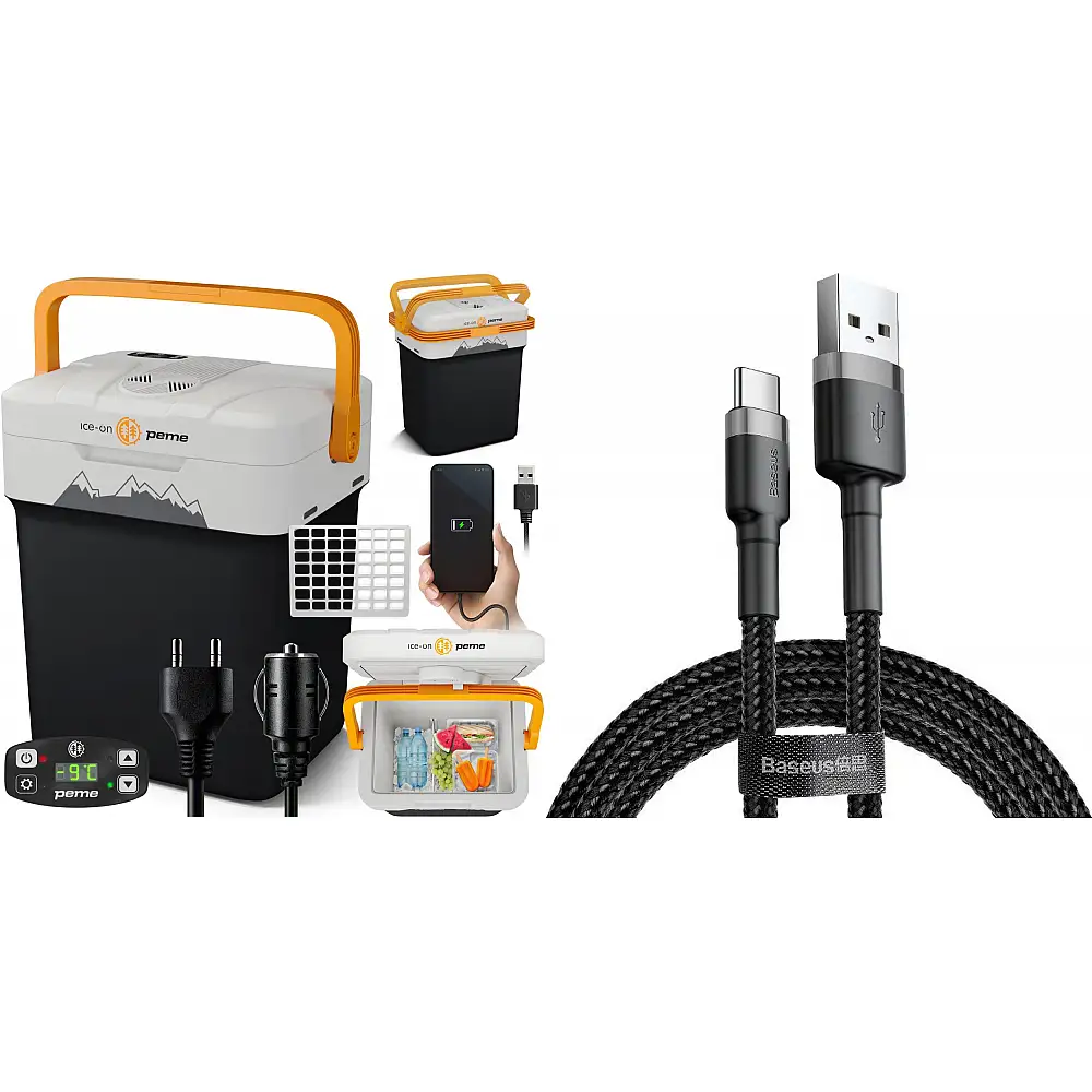 Lodówka turystyczna Peme Essential 32 Adventure Orange + kabel usb