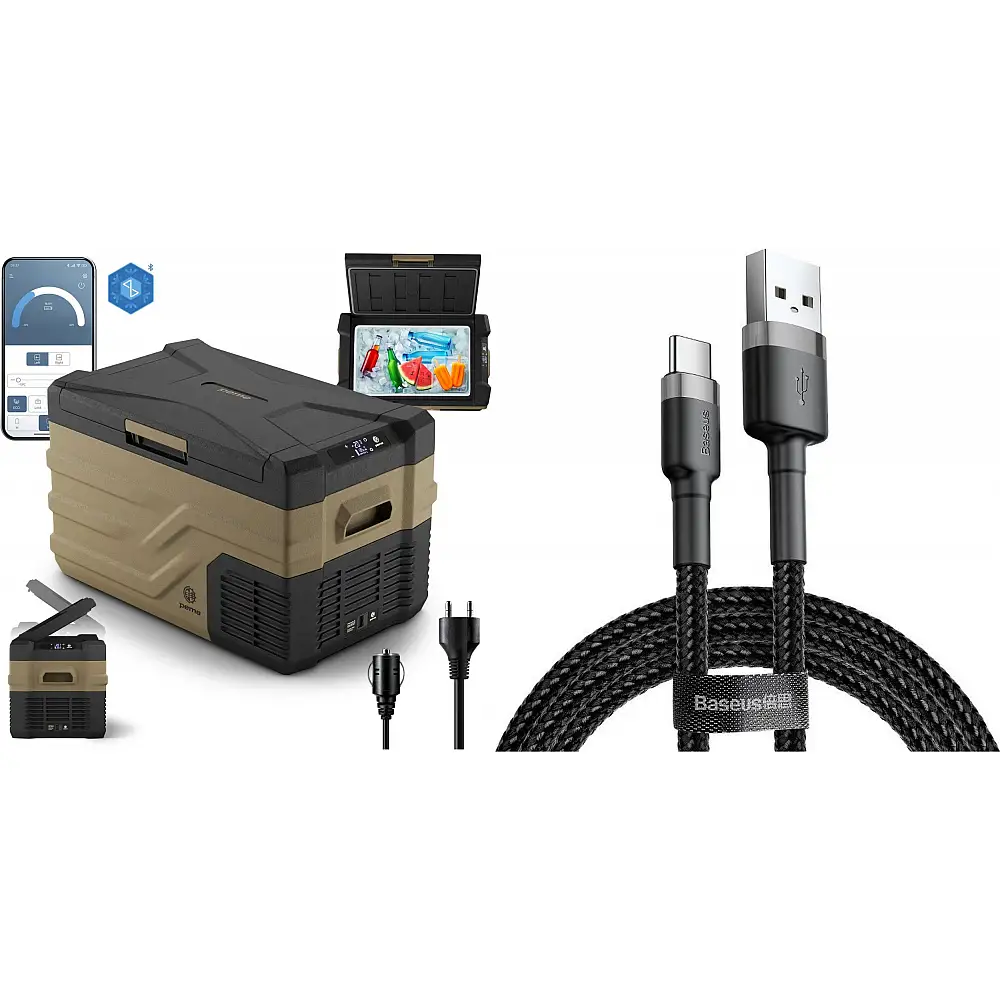 Lodówka turystyczna Peme Quest 30 Storm Sand + kabel usb