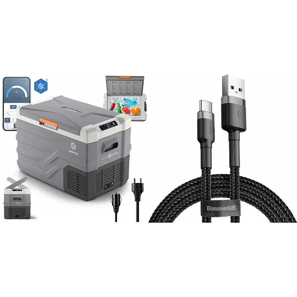 Lodówka turystyczna Peme Quest 40 Adventure Orange + kabel usb