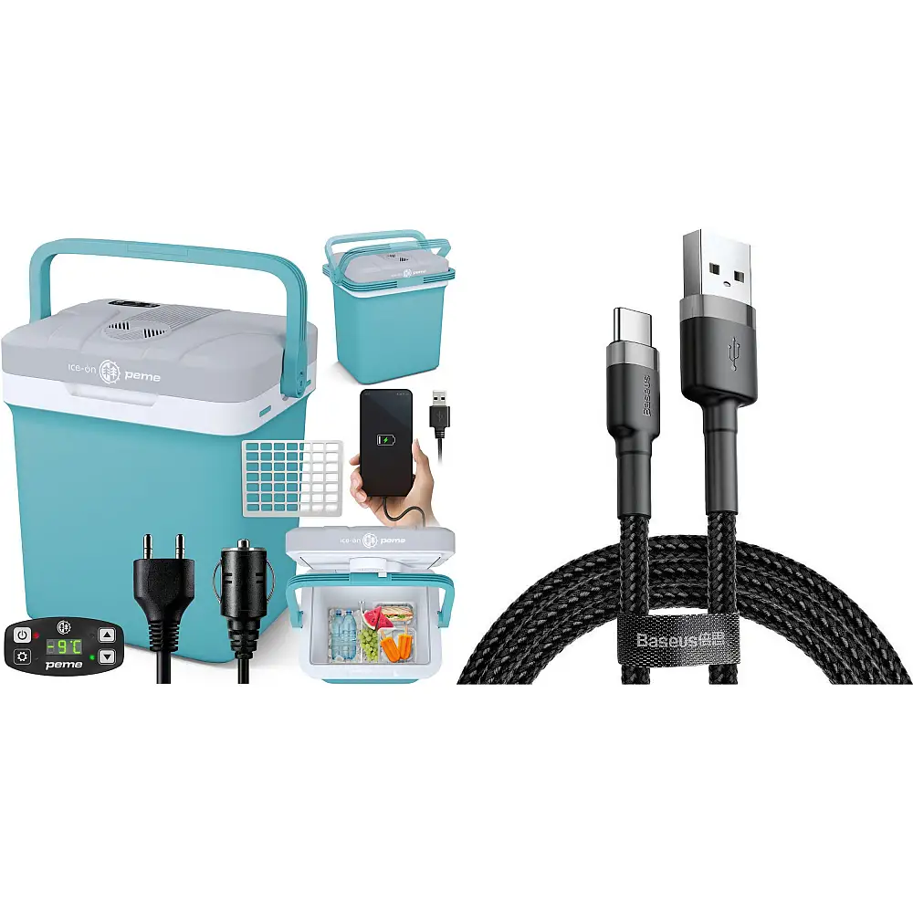 Lodówka turystyczna Peme Essential 27 Cool Mint + kabel usb